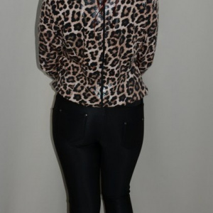 Pantalon chic, nuanta de negru, material usor elastic - Img 6