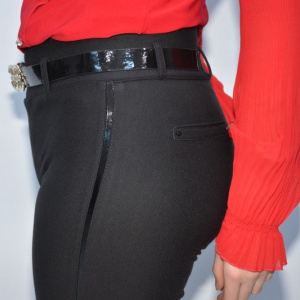 Pantalon elegant Yava cu insertii de strasuri,negru - Img 5