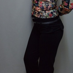 Pantalon fashion, model cu talie inalta, de culoare neagra - Img 3