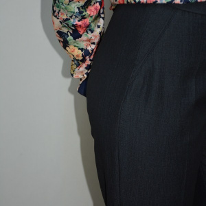 Pantalon modern, nuanta de gri inchis, design simplu - Img 7