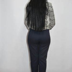 Pantalon office cu accesoriu ,nuanta bleumarin - Img 6