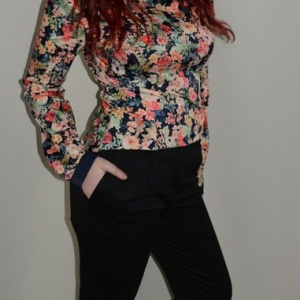Pantalon office deosebit, de culoare neagra, cu buzunare - Img 3