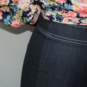 Pantalon office din stofa usor elastica, de culoare gri inchis - Img 4