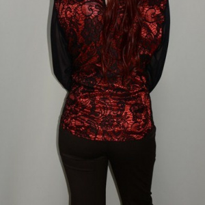 Pantalon rafinat, culoare maro, design de nasturi aplicati - Img 5