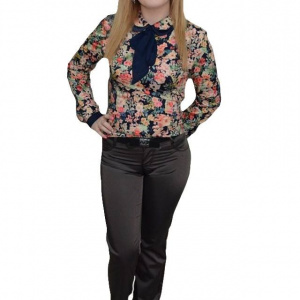 Pantalon trendy,design modern, insertii de cusaturi, nuanta gri - Img 1