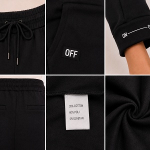Pantaloni damă negri conici cu talie elastică și detalii ON/OFF - Img 3