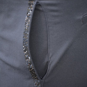 Pantaloni eleganti Tessa cu aplicatii de strasuri,nuanat de bleumarin - Img 6