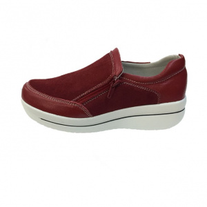 Pantof casual din piele naturala de culoare marsala - Img 1