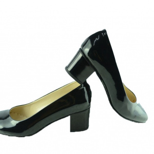 Pantof comod, de culoare neagra, cu toc de inaltime medie - Img 4