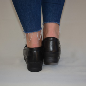 Pantof de dama cu aspect clasic tip mocasin, de culoare neagra - Img 6