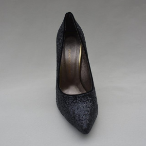 Pantof de ocazie cu toc inalt si design modern, nuanta de negru - Img 3