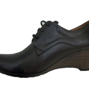 Pantof de toamna, neagra, cu talpa tip pana de inaltime medie - Img 3
