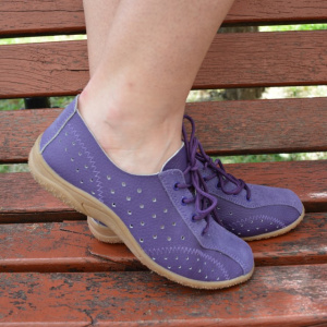 Pantof sport, culoare indrazneata, mov, din piele naturala de calitate - Img 4