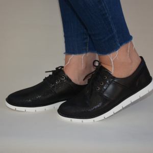 Pantof sport realizat din piele neagra, cu siret si talpa flexibila - Img 3
