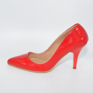 Pantof tip stiletto, de culoare rosie, cu toc cui si varf ascutit - Img 7