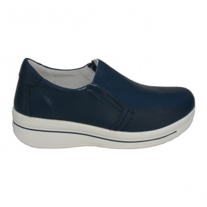 Pantof trendy cu talpa groasa si insertie de elastic, bleumarin - Img 1