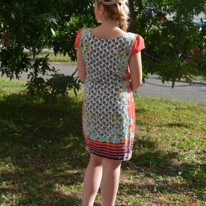 Rochie casual cu imprimeu floral deosebit si maneci scurte - Img 4