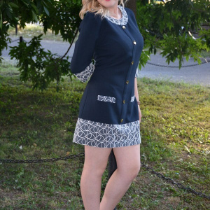 Rochie casual, rafinate, cu insertii de dantela alba - Img 4