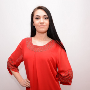 Rochie cu aspect de costum, cu decolteu mic si maneca trei-sfert - Img 5