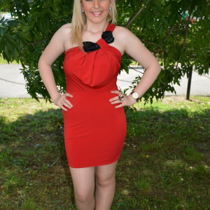 Rochie de club  scurta, rafinata si mulata rosie - Img 3