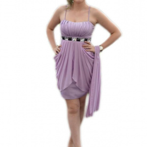 Rochie de ocazie aparte, cu un design modern, de culoare mov - Img 1