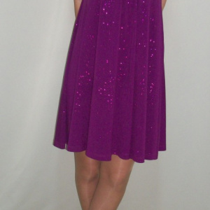 Rochie de ocazie, mov, cu decolteu generos, model scurt - Img 3