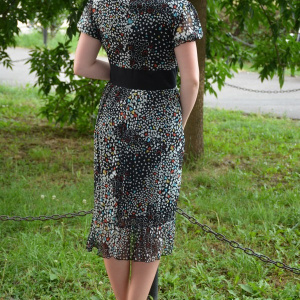 Rochie de primavara-vara, subtire, negru-alb - Img 4