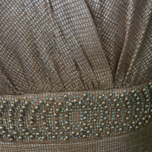 Rochie de seara Ynez cu aplicatii de margele,nuanat de crem - Img 6
