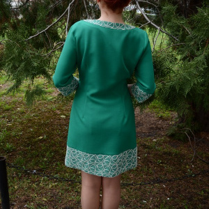 Rochie deosebita, nuanta de verde, design brodat rafinat - Img 5