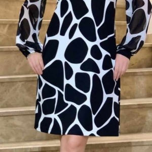 Rochie eleganta Alizee nuanta de alb-negru tip A - Img 2