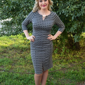 Rochie eleganta ce urmareste linia corpului, bicolora - Img 3