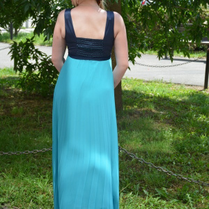 Rochie eleganta, de culoare albastru-bleumarin - Img 5