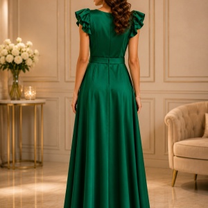 Rochie eleganta Ermine, nuanra de verde - Img 2