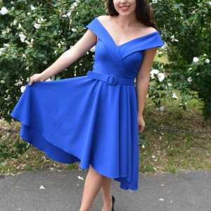 Rochie eleganta Fiene cu decolteu in V,nuanta de albastru - Img 7