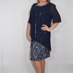 Rochie eleganta Kayla cu aplicatii de margele,nuanat de blemarin - Img 5