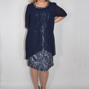 Rochie eleganta Kayla cu aplicatii de margele,nuanta de blemarin - Img 4