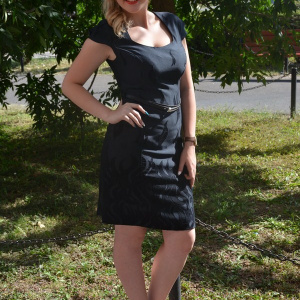 Rochie eleganta neagra,cu imprimeu catifelat in tesatura - Img 3
