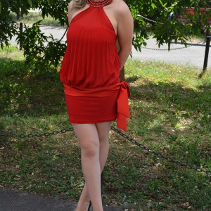 Rochie feminina, rosie, cu cristale RO-1961-RS - Img 7