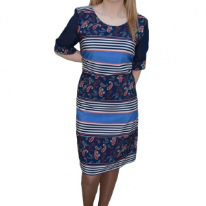 Rochie in nuanta de bleumarin, design interesant - Img 1