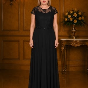 Rochie Jazmine din dantela nuanat de negru