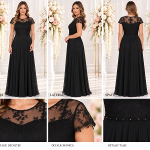 Rochie Jazmine din dantela nuanat de negru - Img 2