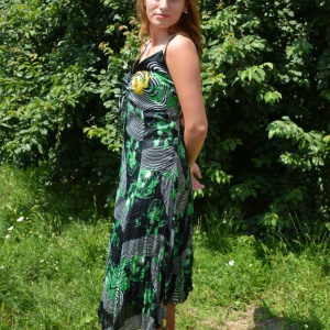 Rochie lejera cu bretele fixe, cu design deosebit multicolor - Img 4
