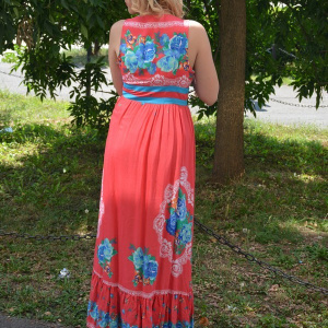 Rochie lejera, de vara, lungime maxi, culoare rosie - Img 6