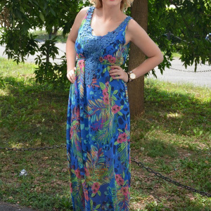 Rochie lunga din voal multicolor - Img 6