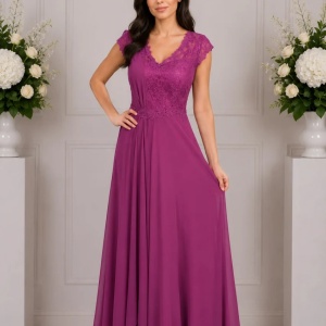 Rochie lunga ,eleganta de culoare mov