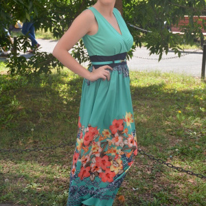 Rochie maxi, de vara, multicolora cu imprimeu floral - Img 3