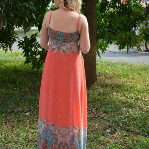 Rochie moderna, croi simplu si elegant, de culoare corai - Img 5