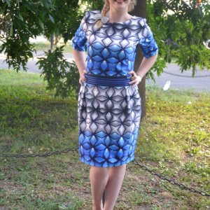 Rochie moderna, tinereasca, maneci scurte si decolteu rotund - Img 2