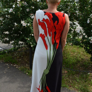 Rochie rafinata de zi, culoare,negru-rosu - Img 5