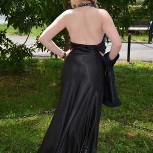 Rochie rafinata lunga , negru cu paiete - Img 4